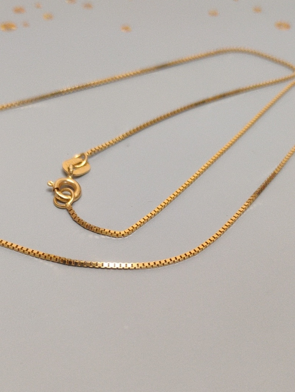 Price Reduced!High Polished 14 K Gold Box Chain Necklace